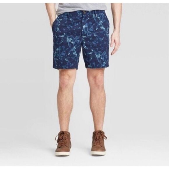 NWT Mens Goodfellow & Co Linden 9” Flat Fromt Palm Print Shorts - Sz 40 - Picture 1 of 3